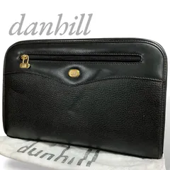 【MY0655】【訳あり】Dunhill ダンヒル セカンドバッグ クラッチバッグ ブラック 黒 レザー ビジネス ゴールド金具 メンズ シンプル