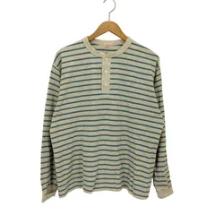 ヘルスニット Healthknit ヘンリーネック ボーダー サーマルtシャツ メンズ JPN：M 