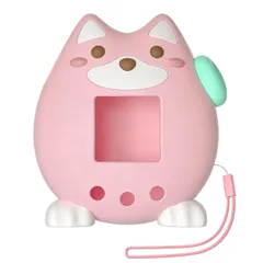 AnJieYa たまごっちパラダイス ケース カバー For Tamagotchi Paradise ストラップ付き シリコーン素材 耐衝撃性 落下防止 防塵防汚 防水 指紋防止 全方位保護 たまごっちカスタムキーリング (桃色) 0