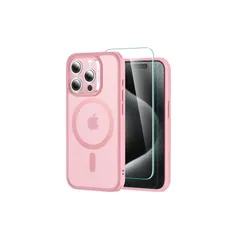 【4 in 1セット！保護フィルム付き】ESR iPhone 15 Pro Max ケース Magsafe対応 半透明 マットケース 画面 保護フィルム付き 米軍MIL規格 耐衝撃 傷防止 いphone15pro max ケース ストラップホール付き Cl 1