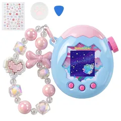 KUMORINO【2026年新登場】 たまごっちパラダイス 用 ケース 4点セット (PC保護ケース + シリコンつまみキャップ + 3Dステッカー + ビーズストラップ) Tamagotchi Connection 対応 全面保護 耐衝撃 可愛い 落下防 1