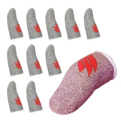 APNショップ(apnshop) 【滑らか高感度銀繊維ゲーミング用指サック 】柔軟 FPS 音ゲー（10個入り）超高感度 ゆびさっく スマホ ゲーム ゲーム用指サック 指サックゲーム用（スマホ/タブレット 対応 ）ホワイトのサムネイル