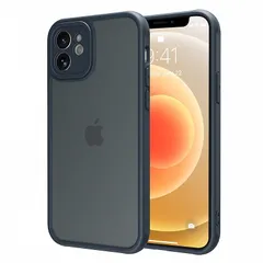 iphone 12 mini ケース スマホカバー 耐衝撃 指紋防止 滑り止め マット半透明 黄ばみなし レンズ保護 米軍MIL規格アイフォン12 mini用カバー インチ PinLiSheng (ネイビー, iphone 12 mini) 0
