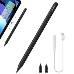 GOOJODOQ GD13+ スタイラスペン iPad用 タッチペン Bluetooth ペンシル 高感度 傾き感知 交換ペン先付き 途切れなし 軽量 マット仕上げ iPad air4/5/6/iPad Pro11/iPad Pro12.9/iPad mini