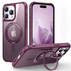 リング付き iPhone 15 Pro ケース Magsafe対応 指紋防止 磁気 360度回転 リング スタンド 耐衝撃 Magsafe充電 マグセーフ TPUフレーム 薄型 軽量 マグネット搭載 半透明 背面カバー 縦向き 横向き（iPhone15 Pro