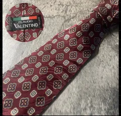 VALENTINO ワインレッド シルク ネクタイ[MSE810]