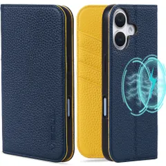 VISOUL iPhone16 Plus 対応ケース 手帳型 本革 アイホン16 Plus 手帳型ケース スマホケースMagSafe対応 レザー カード収納 携帯ケース アイフォン16 Plus ケース 全面保護 マグネット内蔵 柔軟なTPU素材 横置きスタン