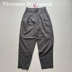 Vivienne Westwood RED LABEL ヴィヴィアンウエストウッドレッドレーベル テーパードパンツ 02 グレーカーキ 新品タグ付き 未使用 裏地付き タック入り 通勤 春秋 レディース カジュアルパンツ 綿 ウール キュプラ 上品 美品 Mのサムネイル