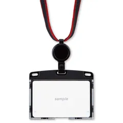 オープン工業 吊り下げ名札 アーバンスタイル 名札 カードホルダー ネームホルダー リール IDカード 名刺サイズ ハードケース 1枚 ブラック 黒 NU-4P-BKのサムネイル