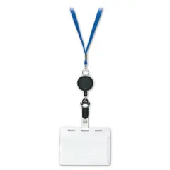 ソニック 名札 リール式吊下げ名札 2枚収納タイプ 青 NF-418-Bのサムネイル