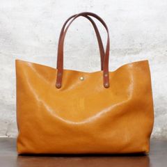 ハンドメイド 本革 トートバック クリーマー加工 エレガント キャメル 