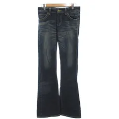 サムシング something デニムパンツ ジーンズ 29×33 青 ブルー フレアシルエット ウォッシュ加工 /NL ■ECF003