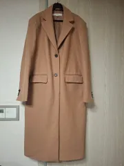 ブラウン ロング オーバーサイズ ウールコート