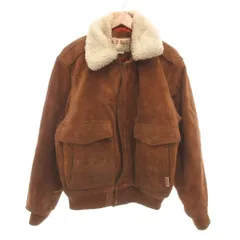 Next Stage ヴィンテージ レザージャケット 牛革 スエード 中綿 衿ボア M 茶 ブラウン /UO ■GY66