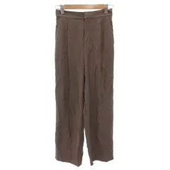 ミッシェルクラン MICHEL KLEIN パンツ スラックス 36 茶 ブラウン タック入り フルレングス /NL ■ECF003