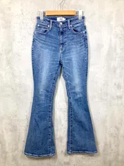 AZUL basic アズールバイマウジー 脚長効果 AZUL DENIM フレア デニムパンツ sizeM/青 ■■ レディース