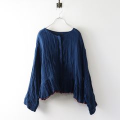 タグ付新品 BEARDSLEY ビアズリー カヤギャザーペプラムハオリ F 紺