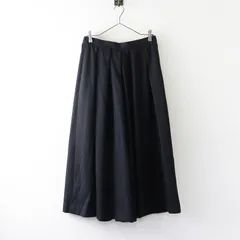 2022 インゲボルグ INGEBORG キレイめワイドスカンツ 4（11号）＼ブラック パンツ フレア タック キュロット ゴム【2400014892048】