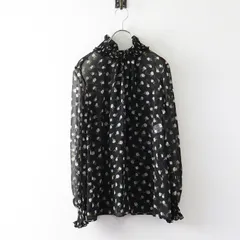 美品 定価3.8万 49AV ジュンコシマダ JUNKO SHIMADA デイジー柄スタンドカラーブラウス 38＼ブラック シアー シャツ【2400014892031】のサムネイル