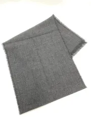 美品 FENDI フェンディ ズッカ柄 シンプル オールシーズン ウール マフラー ストール チャコール ■■◎レディース