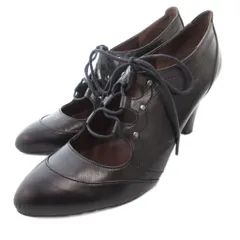 マドラス MADRAS パンプス レースアップ レザー 22.5cm 黒 ブラック /JS