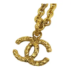 シャネル ココマーク ヴィンテージ 溶岩 ネックレス GP ユニセックス CHANEL【中古】 【アパレル・小物】