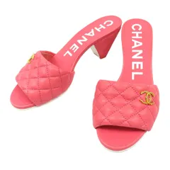 シャネル ココマーク マトラッセ ミュール G38820 レディース ピンク CHANEL【中古】 【アパレル・小物】