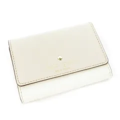 ケイトスペード KATE SPADE パスケース 定期 カードケース マルチケース 二つ折り 小銭入れあり キーリング PVC 配色 バイカラー ロゴ ピンクベージュ ■GY11 /MQ