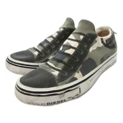 ディーゼル DIESEL S-IMAGINEE LOW SLIP ON カモフラージュスニーカー 37 24cm シューズ ローカット プリント 迷彩柄 ロゴ カーキ /AE ■GY18