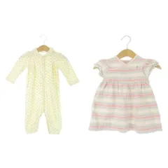 ラルフローレン RALPH LAUREN 2点セット ベビー服 ロンパース 70 ワンピース 6M 白 アイボリー ピンク ストライプ柄 /CK2 ■GY99