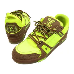 ルイヴィトン トレイナー ライン スニーカー モノグラム メンズ ライムイエロー ブラウン LOUIS VUITTON【中古】 【アパレル・小物】