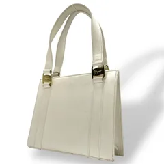 Salvatore Ferragamo サルヴァトーレフェラガモ ヴィンテージ ハンドバッグ レザー ホワイト ゴールド金具  K7