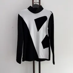 正規品 BOGNER ブラック/ホワイト パータン タートルネック ゴルフウェア ニット