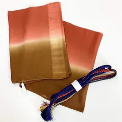 ［7637］帯締め 帯揚げ セット ぼかし染 縮緬 正絹 着物 帯絞め