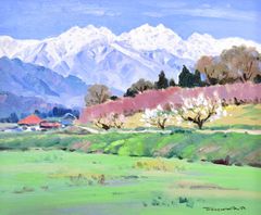 田崎広助 「箱根の富士」 風景画 油彩 6号 巨匠 鑑定書 絵画 美術