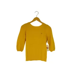 バーバリーブルーレーベル BURBERRY BLUE LABEL 襟ノバチェック ロゴ刺繍 Q/S ニット セーター レディース JPN：38 