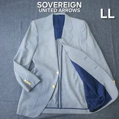 【👌値下げ交渉受付中】美品 SOVEREIGN 春 夏 バーズアイ テーラードジャケット メンズ 50 LL グレー ソブリン ユナイテッドアローズ