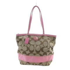 コーチ COACH 23772E トートバッグ ハンド キャンバス レザー シグネチャー ロゴ 茶 ブラウン ■GY18 /MQ