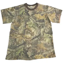 90年代 USA製 RED HEAD レッドヘッド リアルツリーカモＴシャツ アウトドア ブラウン(メンズ L相当)中古 古着 X8108