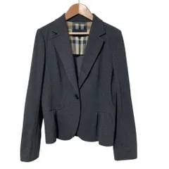 美品 BURBERRY バーバリー ロンドン 裏地ノバチェック 1B テーラードジャケット サイズ40 グレー レディース 古着 中古 USED