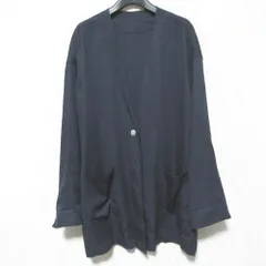 美品 BEARDSLEY ビアズリー トロミラフハオリ ノーカラージャケット BEZ5032207A0002 サイズF ネイビー レディース 古着 中古 USEDのサムネイル