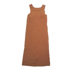 Mila Owen ミラオーウェン ノースリーブ ロングワンピース ドレス サイドジップ プルオーバー 1 茶 ブラウン レディース 古着 中古 USED