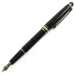 良品○MONTBLANC モンブラン マイスターシュテュック クラシック ペン先14K EFニブ ロゴ刻印 ホワイトスター 万年筆 ブラック ゴールド 西ドイツ製 メンズ レディース
