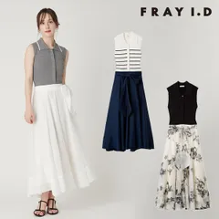 【新作10%OFF】【即納】 フレイアイディー FRAY I.D ワンピース 26春夏 ポロニットドッキングワンピース ノースリーブ マキシ丈 フレア fwno262023