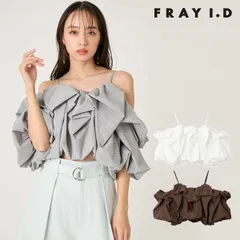 フレイアイディー FRAY I.D トップス 26春夏 ボリュームパフブラウス 一部4月下旬予約 半袖 チェック ショート丈 オフショル 柄 無地 fwfb262035