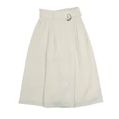 良品 MK MICHELKLEIN エムケーミッシェルクラン フロントラップ風 ガウチョパンツ ウエストゴム ボトムス ギャザー 38 オフホワイト レディース 古着 中古 USED