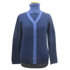 美品 Burberry's BLUE LABEL バーバリーズ ブルーレーベル アンサンブル ニット セーター 半袖 カーディガン サイズM 紺 ネイビー レディース 古着 中古 USED