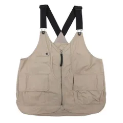 美品 niko and... ニコアンド ポケットベスト フィッシングベスト アウトドア リップストップコットン F ベージュ レディース 古着 中古 USED