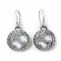 美品◎GUCCI グッチ インターロッキングG アラベスク 両耳用 ピアス アクセサリー SV925 シルバー 箱・保存袋付き レディース