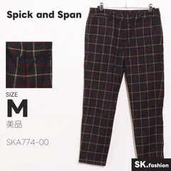 美品 Spick and Span パンツ チェック柄 ウール混素材  テーパードシルエット アンクル丈 パンツ